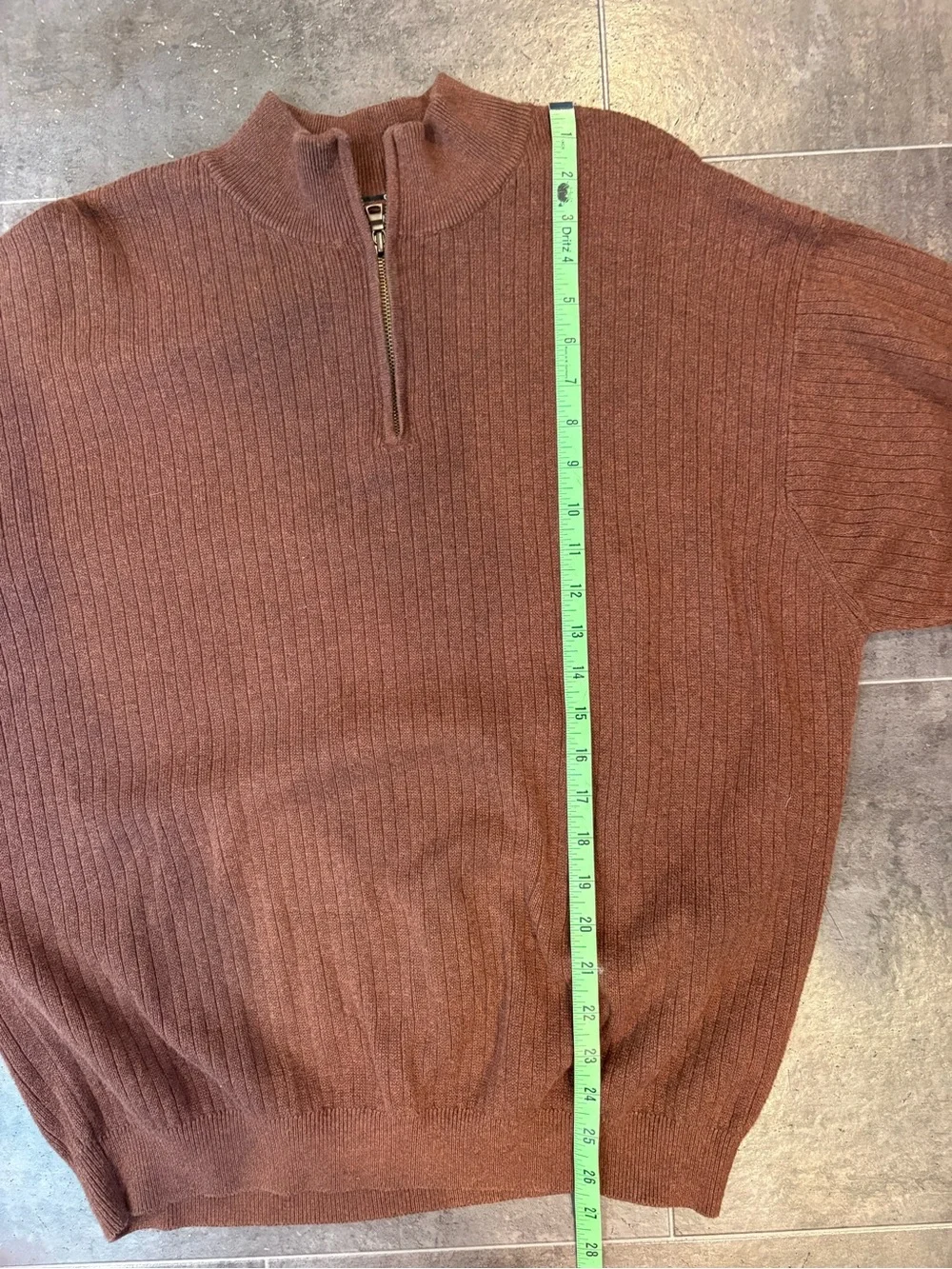 Cutter & Buck Men’s Quarter Zip Ribbed Sweater Preppy Classic Cotton X-Large
